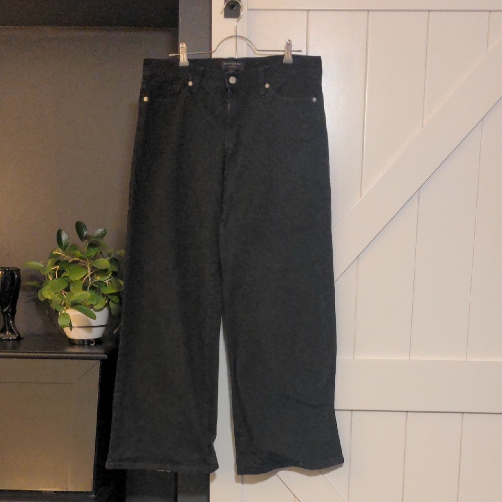 Banana Republic Women's Dark Black Wide Leg Jeans